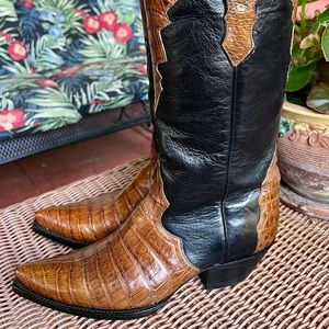 Stunning Liberty Boot Co. Caiman Alligator Triad Cowboy Boots 🌺